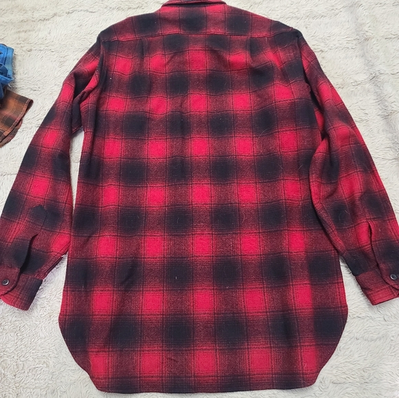 Vintage Pendleton 100% Virgin Wool Lot Of 3 Men’s Plaid Button-Up Shirt Size Med - Picture 9 of 9